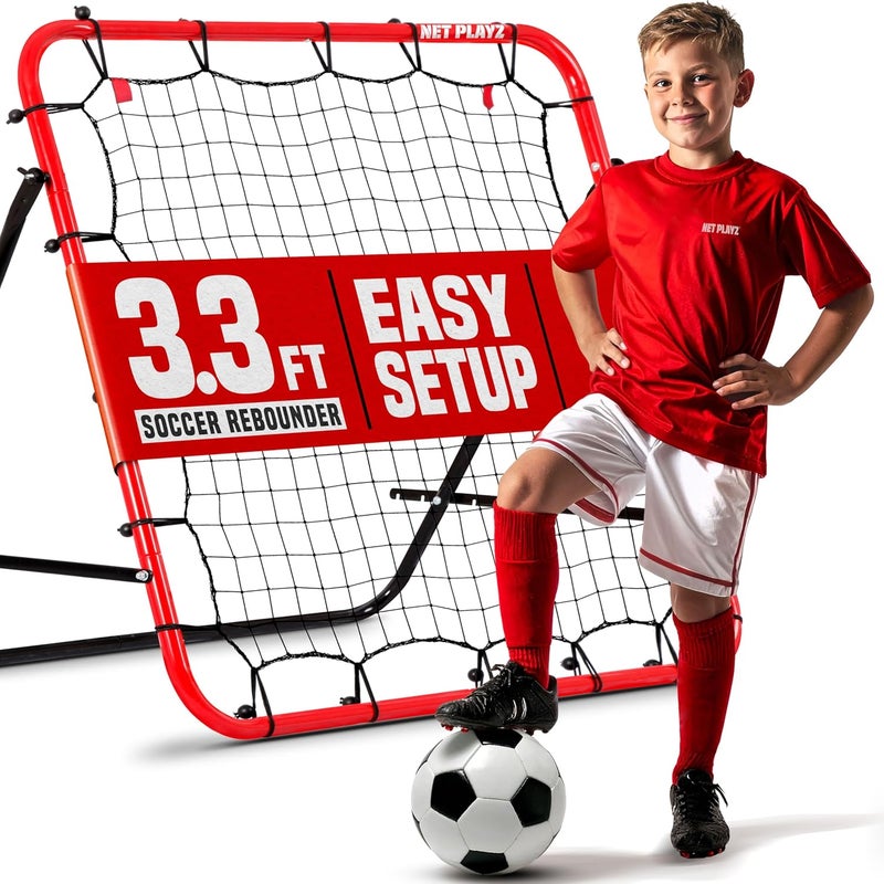 TGU Soccer Rebound Net Rebounder | Skill Training Gifts, Aids & Equipment for Kids Teens & All Ages - Kick-Back/Portable, Adjustable Angles - Image 1